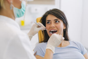 woman at the dentist office